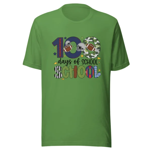 100 Days of School Football Shirt - Cute School Celebration Tee