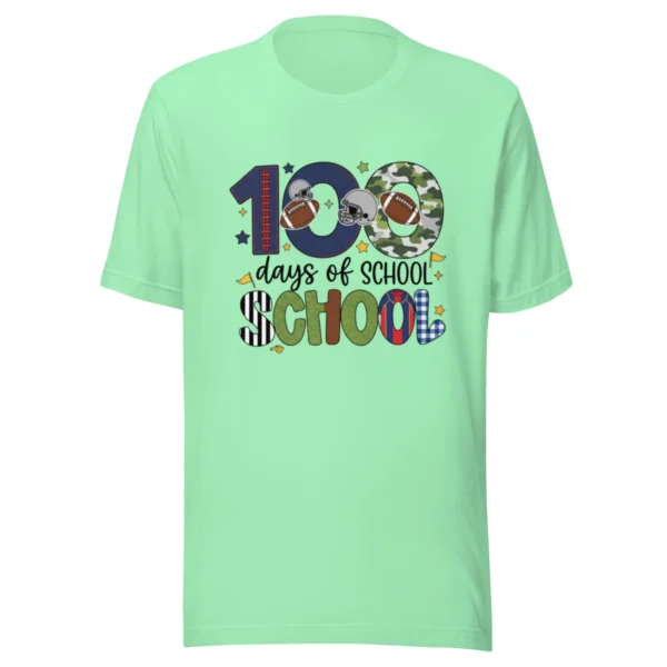 100 Days of School Football Shirt - Cute School Celebration Tee