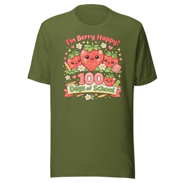 I’m Berry Happy 100 Days of School – Cute Strawberry T-Shirt