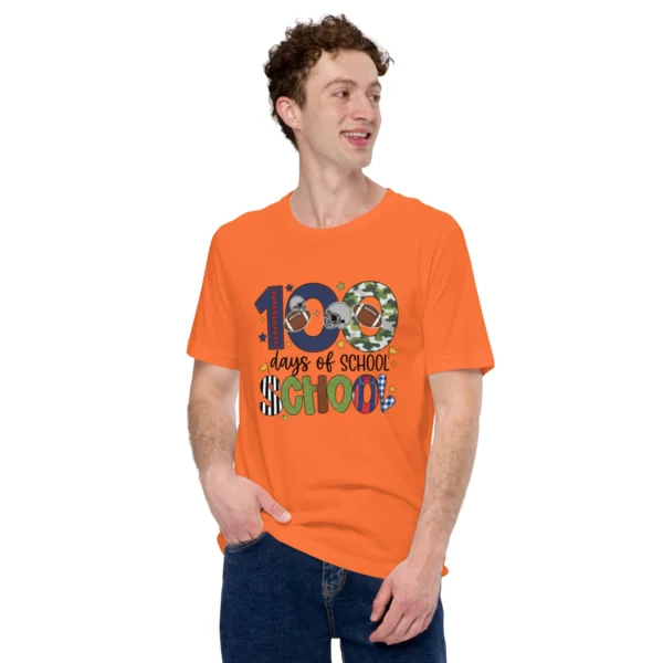 100 Days of School Football Shirt - Cute School Celebration Tee