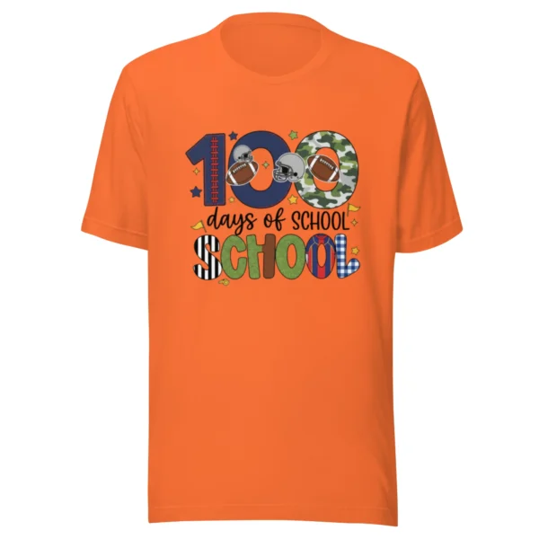 100 Days of School Football Shirt - Cute School Celebration Tee