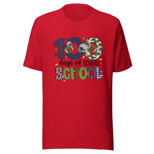 100 Days of School Football Shirt - Cute School Celebration Tee