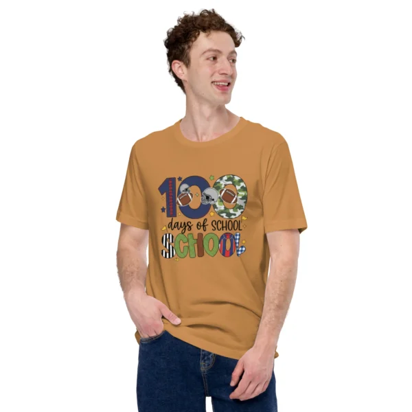 100 Days of School Football Shirt - Cute School Celebration Tee