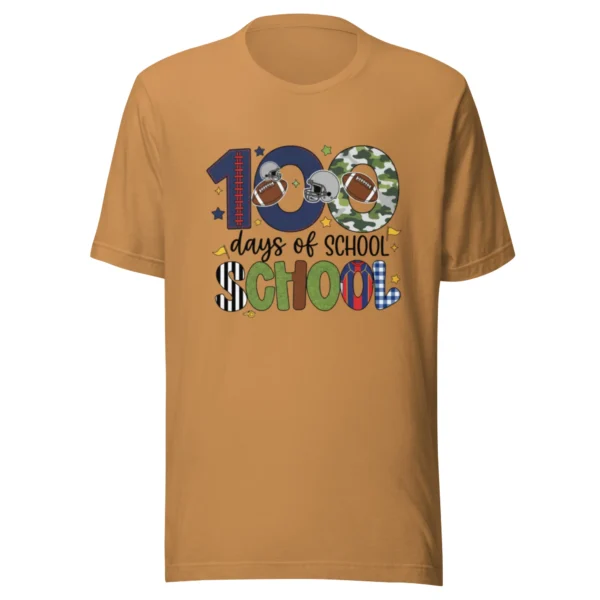 100 Days of School Football Shirt - Cute School Celebration Tee