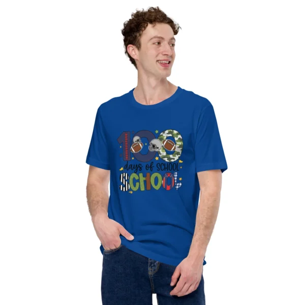 100 Days of School Football Shirt - Cute School Celebration Tee