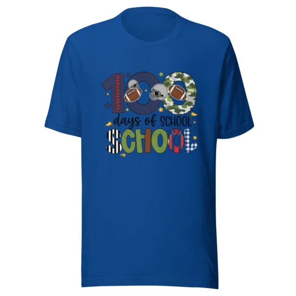 100 Days of School Football Shirt - Cute School Celebration Tee