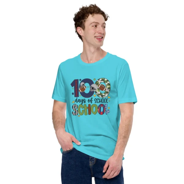 100 Days of School Football Shirt - Cute School Celebration Tee