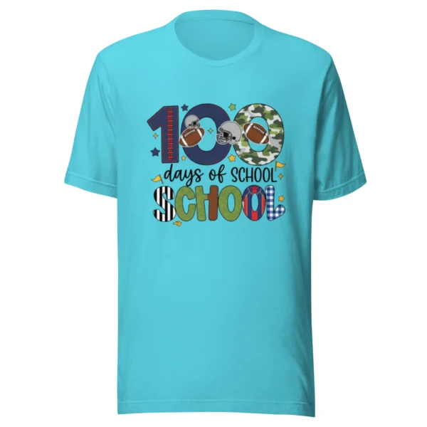 100 Days of School Football Shirt - Cute School Celebration Tee