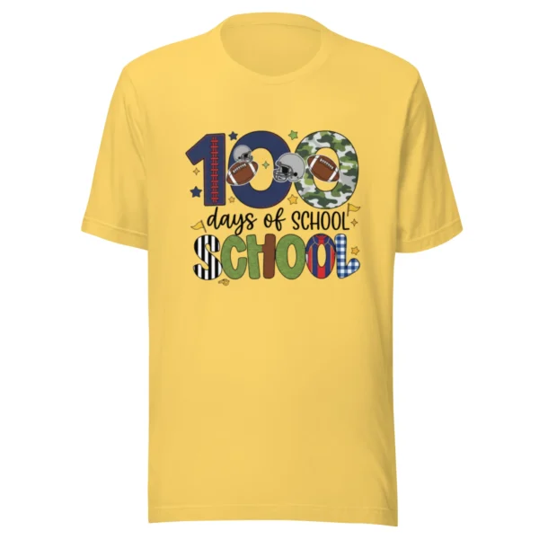 100 Days of School Football Shirt - Cute School Celebration Tee