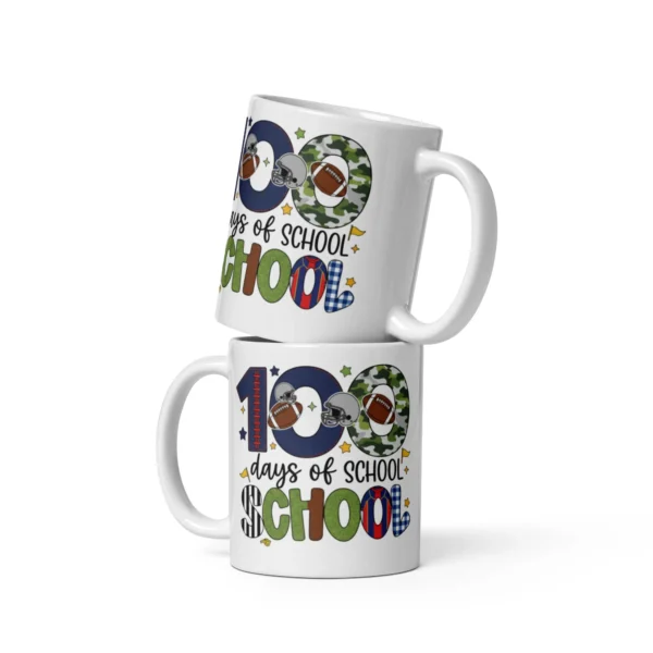 100 Days of School Football Mug – Fun School Milestone Coffee Cup
