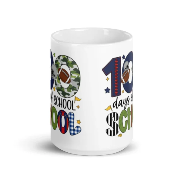 100 Days of School Football Mug – Fun School Milestone Coffee Cup