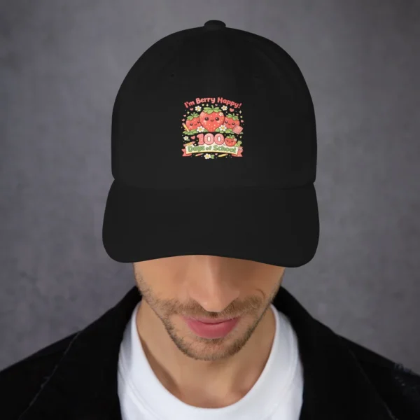 I’m Berry Happy 100 Days of School Dad Hat – Cute Strawberry Baseball Cap