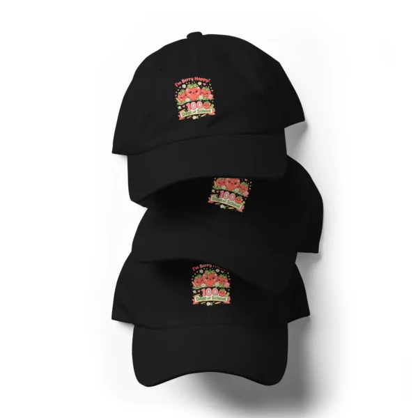 I’m Berry Happy 100 Days of School Dad Hat – Cute Strawberry Baseball Cap
