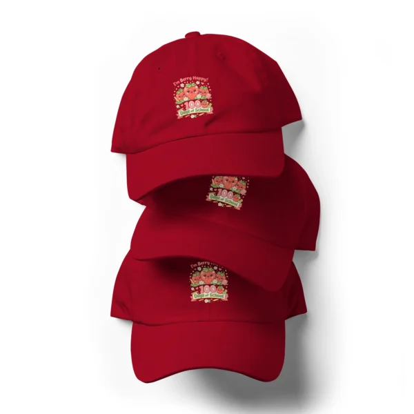 I’m Berry Happy 100 Days of School Dad Hat – Cute Strawberry Baseball Cap