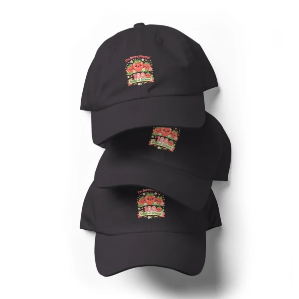 I’m Berry Happy 100 Days of School Dad Hat – Cute Strawberry Baseball Cap