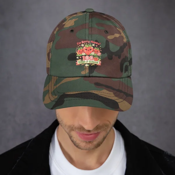 I’m Berry Happy 100 Days of School Dad Hat – Cute Strawberry Baseball Cap