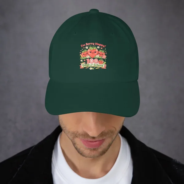 I’m Berry Happy 100 Days of School Dad Hat – Cute Strawberry Baseball Cap