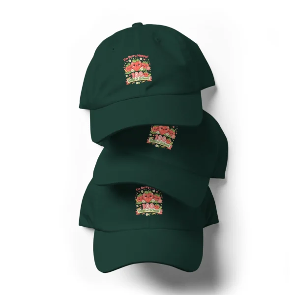 I’m Berry Happy 100 Days of School Dad Hat – Cute Strawberry Baseball Cap