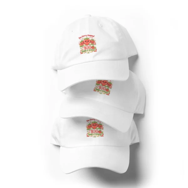 I’m Berry Happy 100 Days of School Dad Hat – Cute Strawberry Baseball Cap