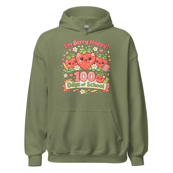 I’m Berry Happy – 100 Days of School hoodie - Cute Strawberry School Sweatshirt