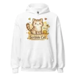 Scribble Cat Hoodie – Abstract Line Art Cat Sweatshirt for Cat Lovers
