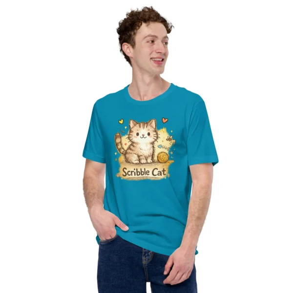 Scribble Cat T-Shirt – Artistic Hand-Drawn Cat Line Art Graphic Tee