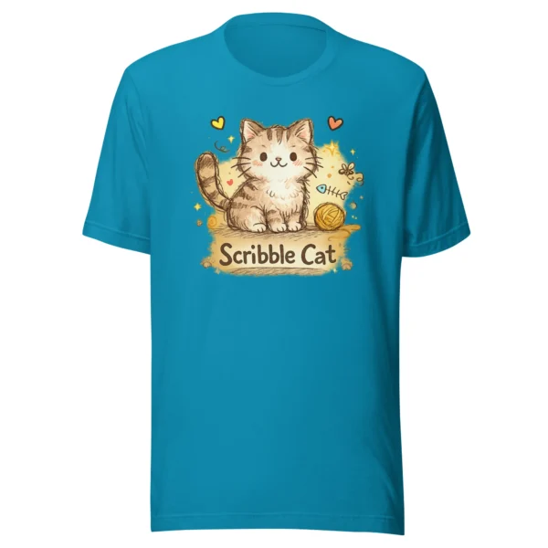 Scribble Cat T-Shirt – Artistic Hand-Drawn Cat Line Art Graphic Tee
