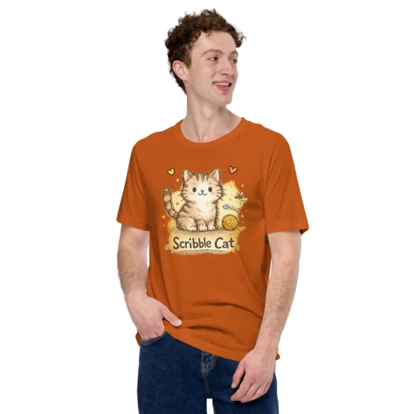 Scribble Cat T-Shirt – Artistic Hand-Drawn Cat Line Art Graphic Tee