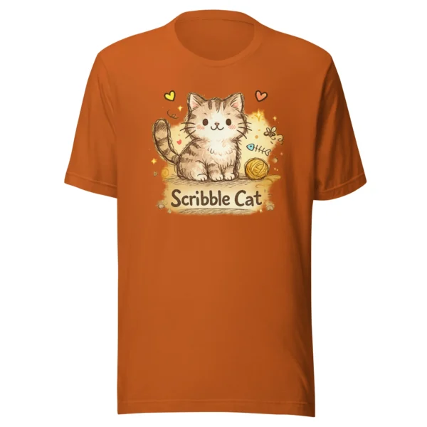 Scribble Cat T-Shirt – Artistic Hand-Drawn Cat Line Art Graphic Tee