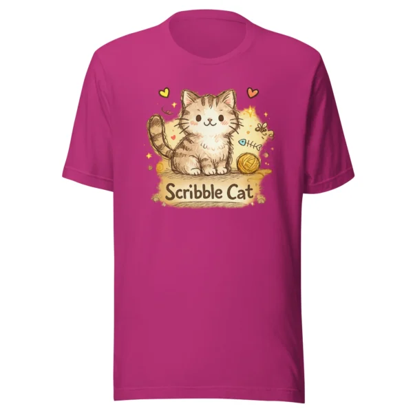 Scribble Cat T-Shirt – Artistic Hand-Drawn Cat Line Art Graphic Tee