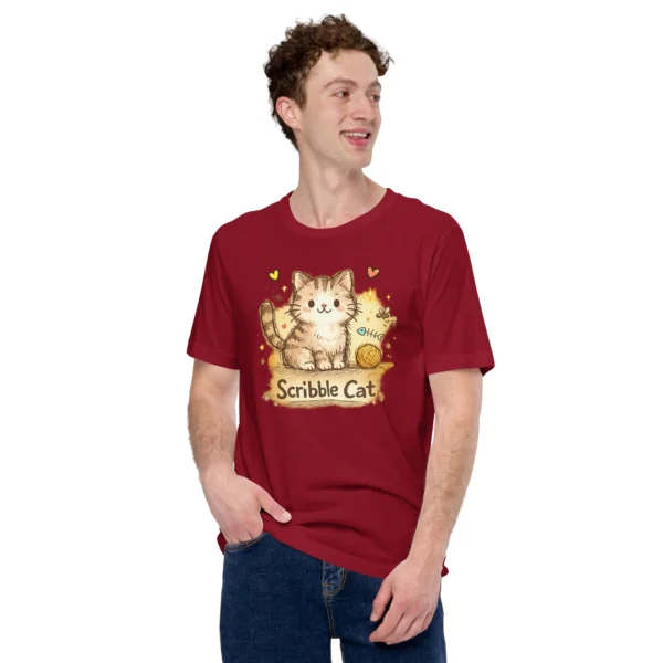 Scribble Cat T-Shirt – Artistic Hand-Drawn Cat Line Art Graphic Tee