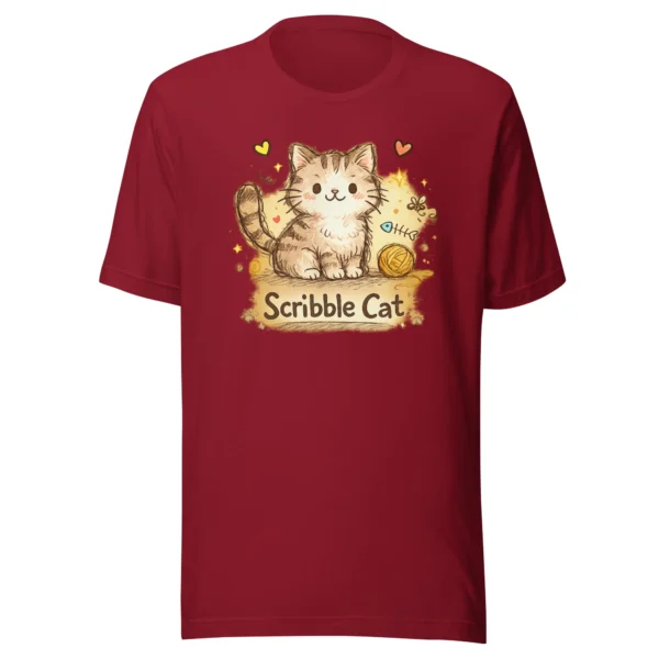 Scribble Cat T-Shirt – Artistic Hand-Drawn Cat Line Art Graphic Tee