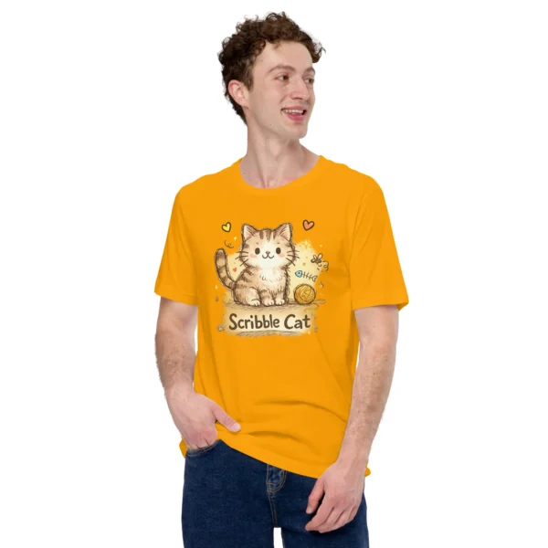 Scribble Cat T-Shirt – Artistic Hand-Drawn Cat Line Art Graphic Tee