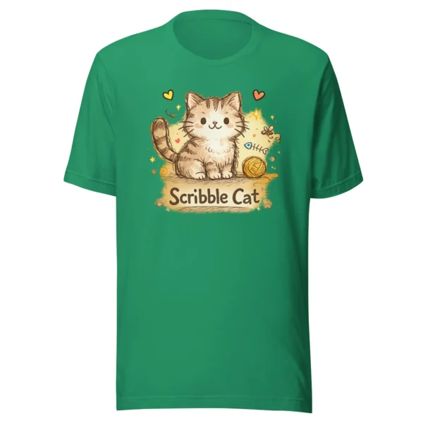 Scribble Cat T-Shirt – Artistic Hand-Drawn Cat Line Art Graphic Tee