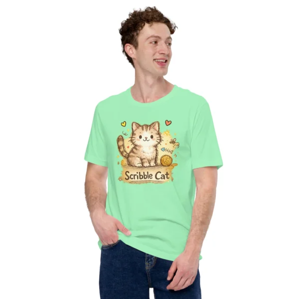 Scribble Cat T-Shirt – Artistic Hand-Drawn Cat Line Art Graphic Tee