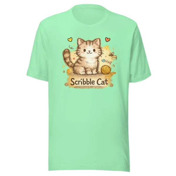 Scribble Cat T-Shirt – Artistic Hand-Drawn Cat Line Art Graphic Tee