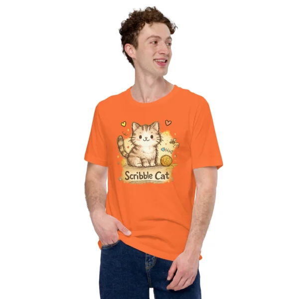 Scribble Cat T-Shirt – Artistic Hand-Drawn Cat Line Art Graphic Tee