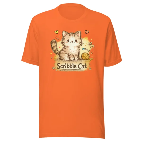 Scribble Cat T-Shirt – Artistic Hand-Drawn Cat Line Art Graphic Tee