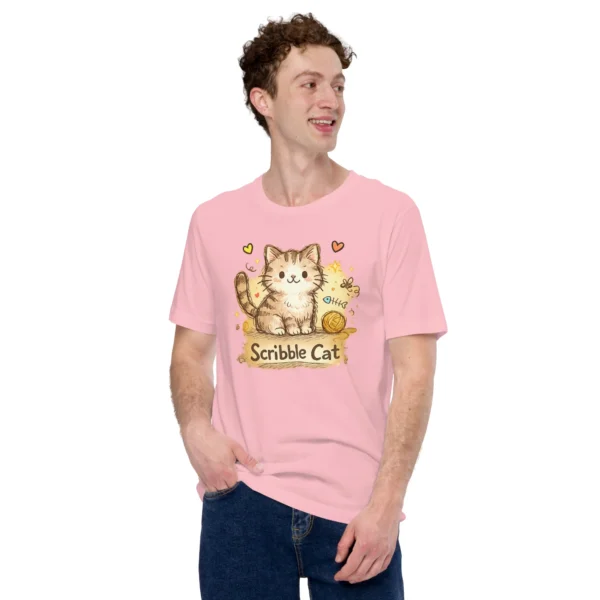 Scribble Cat T-Shirt – Artistic Hand-Drawn Cat Line Art Graphic Tee