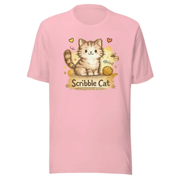 Scribble Cat T-Shirt – Artistic Hand-Drawn Cat Line Art Graphic Tee