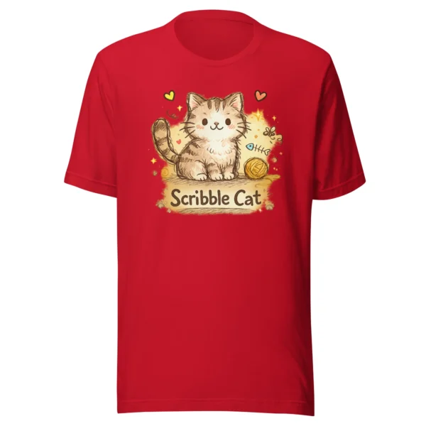Scribble Cat T-Shirt – Artistic Hand-Drawn Cat Line Art Graphic Tee