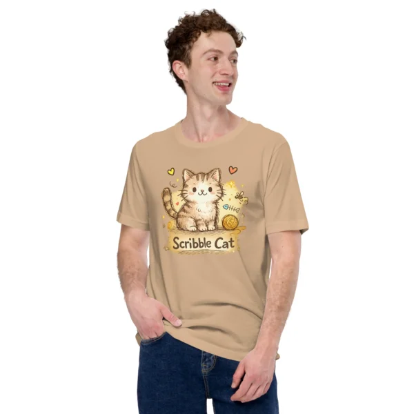 Scribble Cat T-Shirt – Artistic Hand-Drawn Cat Line Art Graphic Tee