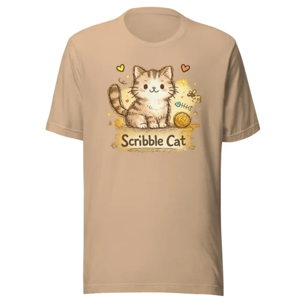 Scribble Cat T-Shirt – Artistic Hand-Drawn Cat Line Art Graphic Tee