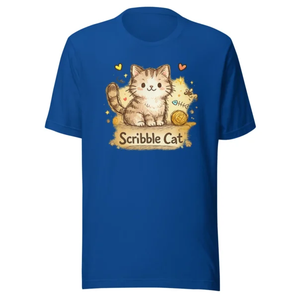 Scribble Cat T-Shirt – Artistic Hand-Drawn Cat Line Art Graphic Tee