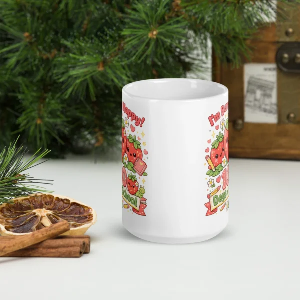 I'm Berry Happy 100 Days of School Mug – Cute Strawberry School Cup