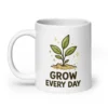 Grow Your Mind Motivational White Glossy Mug – Inspiring Coffee Cup