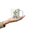 Grow Your Mind Motivational White Glossy Mug – Inspiring Coffee Cup