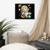Astronaut Cat Space Poster – Cute Galaxy Cat Wall Art Print for Cat Lovers
