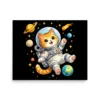 Astronaut Cat Space Poster – Cute Galaxy Cat Wall Art Print for Cat Lovers