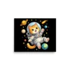 Astronaut Cat Space Poster – Cute Galaxy Cat Wall Art Print for Cat Lovers